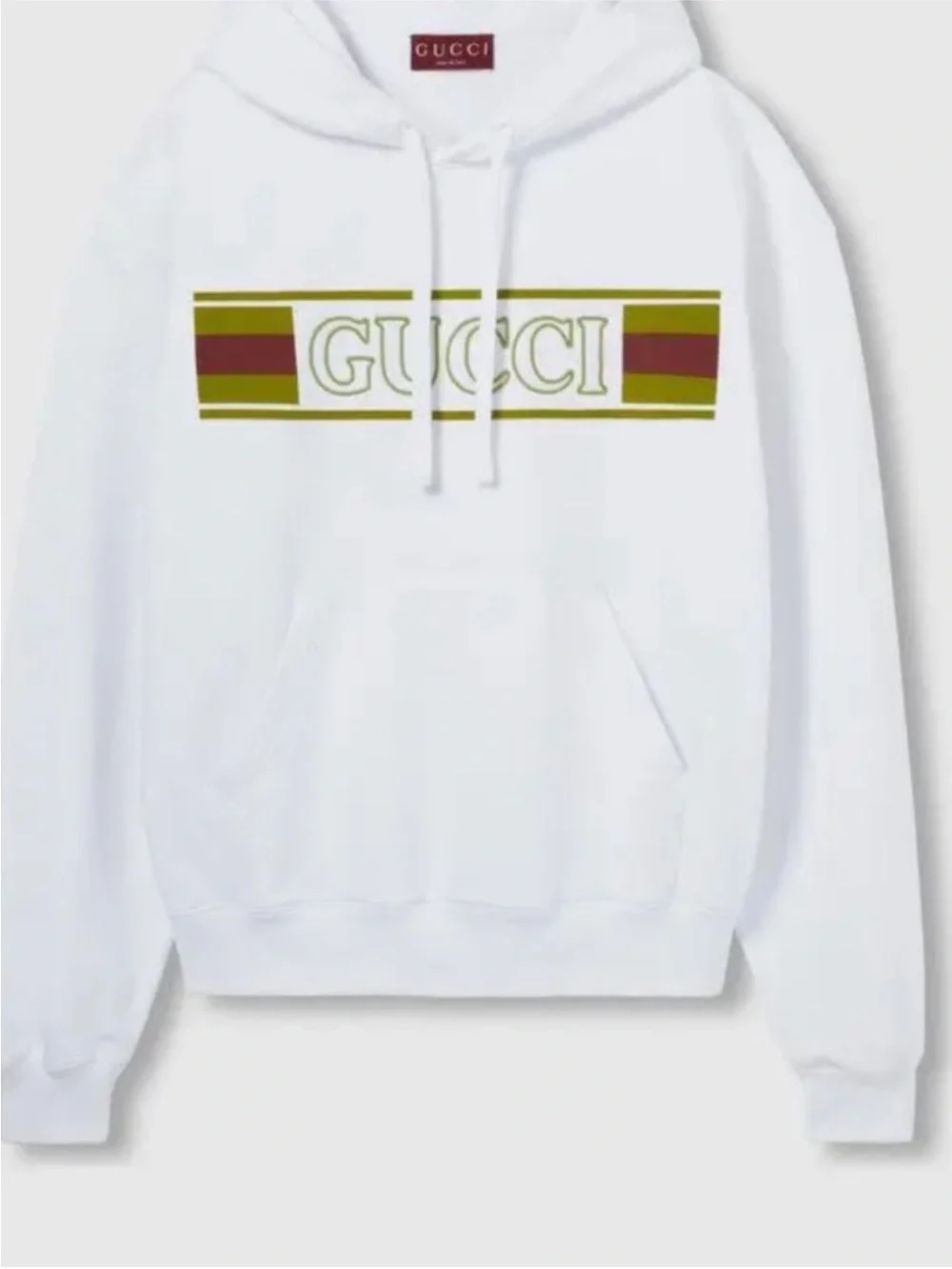 Men’s Gucci, cotton, iconic embroidered web stripe logo hoodie size XXXL. NWT.